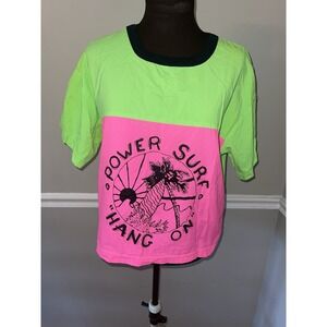 Vintage‎ 1980's Additions By Ronnie Fluorescent  Surf Shirt Mens Sz L USA